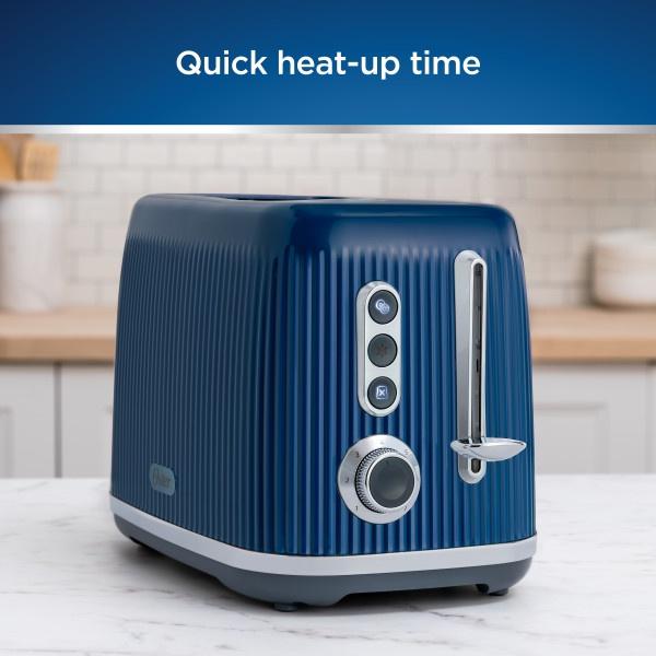 Oster Retro 2-Slice Toaster with Quick-Check Lever, Extra-Wide Slots, Impressions Collection, Blue