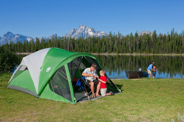 Coleman Evanston Screened Camping Tent, 6 Person Weatherproof Tent with Roomy Interior Includes Rainfly, Carry Bag, Easy Setup and Screened-in Porch