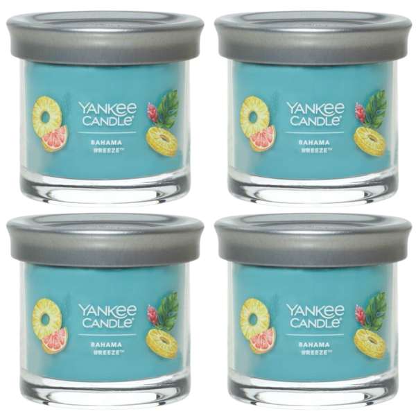 Yankee Candle Small Tumbler Scented Single Wick Jar Candle, Bahama Breeze, Over 20 Hours of Burn Time, 4.3 Ounce (Pack of 4)