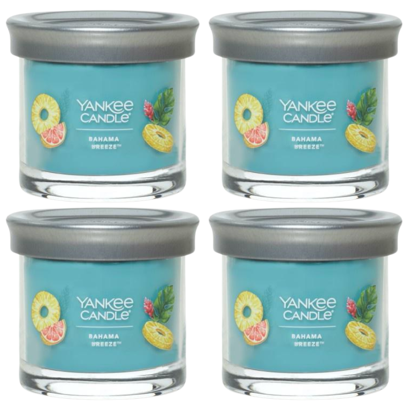 Yankee Candle Small Tumbler Scented Single Wick Jar Candle, Bahama Breeze, Over 20 Hours of Burn Time, 4.3 Ounce (Pack of 4)