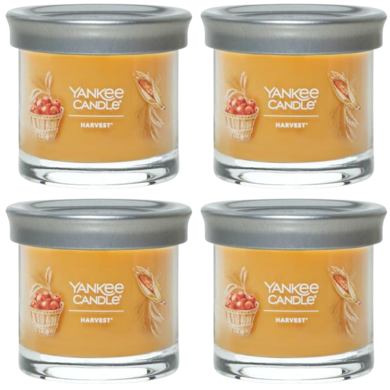 Yankee Candle Small Tumbler Scented Single Wick Jar Candle, Harvest, Over 20 Hours of Burn Time, 4.3 Ounce (Pack of 4)