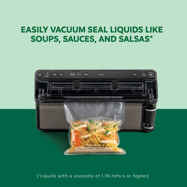 FoodSaver Elite All-in-One Liquid+ Vacuum Sealer with Bags, Rolls, and Accessories, Dark Stainless Steel