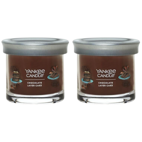 Yankee Candle Small Tumbler Scented Single Wick Jar Candle, Chocolate Layer Cake, Over 20 Hours of Burn Time, 4.3 Ounce (Pack of 2)