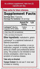 Bacid Daily Probiotic with Bacillus Coagulans for Digestive Health, 100 Capsules