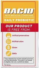 Bacid Daily Probiotic with Bacillus Coagulans for Digestive Health, 100 Capsules
