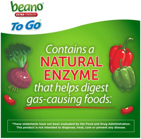 Beano To Go, Extra Strength, Gas Prevention and Digestive Enzyme Supplement, 12 Count