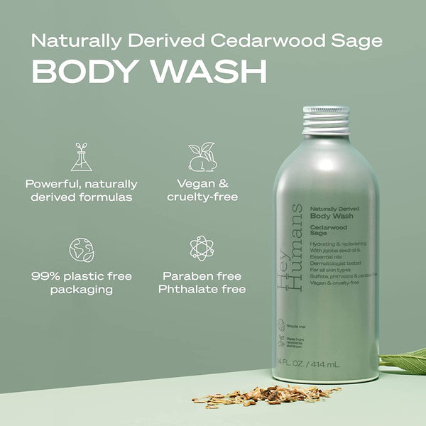 Hey Humans Body Wash Cedarwood Sage 14 Fl OZ (Pack of 1)