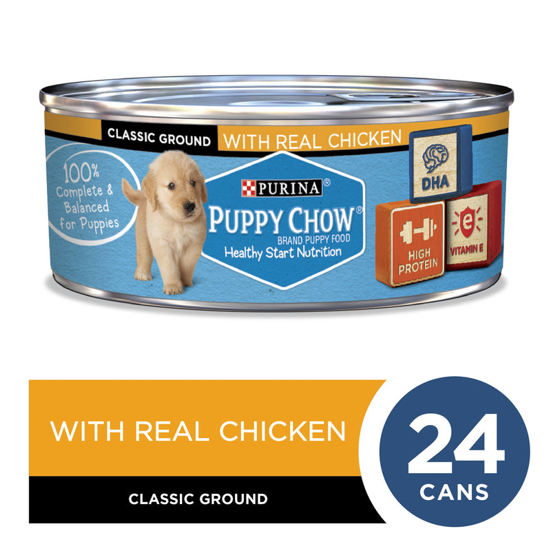 Purina Puppy Chow Healthy Start Wet Dog Food, Classic Ground Chicken, 5.5 OZ