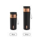 Contigo Snapseal Stainless Steel Leakproof Water Bottle with Carry Strap and Straw, Licorice Bronze, 24 Ounce