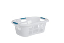 Rubbermaid Large Hip-Hugger Laundry Basket/Hamper 1.5-Bushel White Stackable Storage