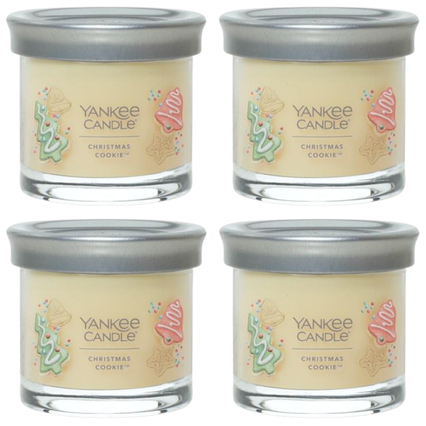 Yankee Candle Small Tumbler Scented Single Wick Jar Candle, Christmas Cookie, Over 20 Hours of Burn Time, 4.3 Ounce (Pack of 4)