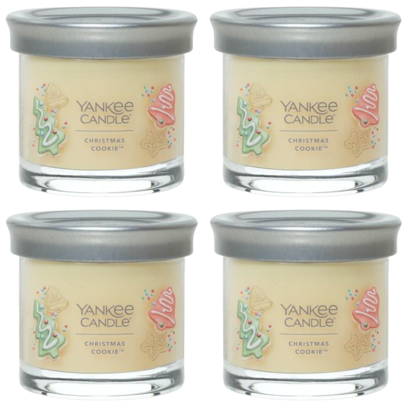 Yankee Candle Small Tumbler Scented Single Wick Jar Candle, Christmas Cookie, Over 20 Hours of Burn Time, 4.3 Ounce (Pack of 4)