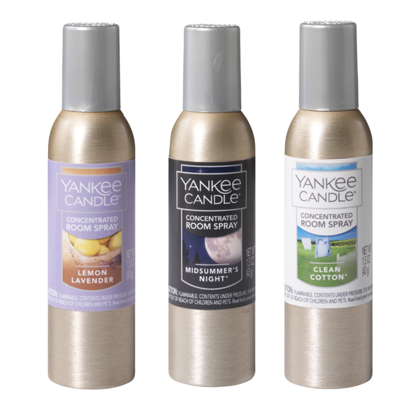 Yankee Candle Concentrated Air Freshener Room Spray Refreshing Relaxation Variety Pack, Odor Eliminator for Home, Bathroom, 1.5 Oz (Pack of 3)