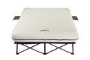 Coleman Camping Cot, Air Mattress & Pump Combo | Folding Cot with Side Tables, Air Bed & Battery Pump, Queen