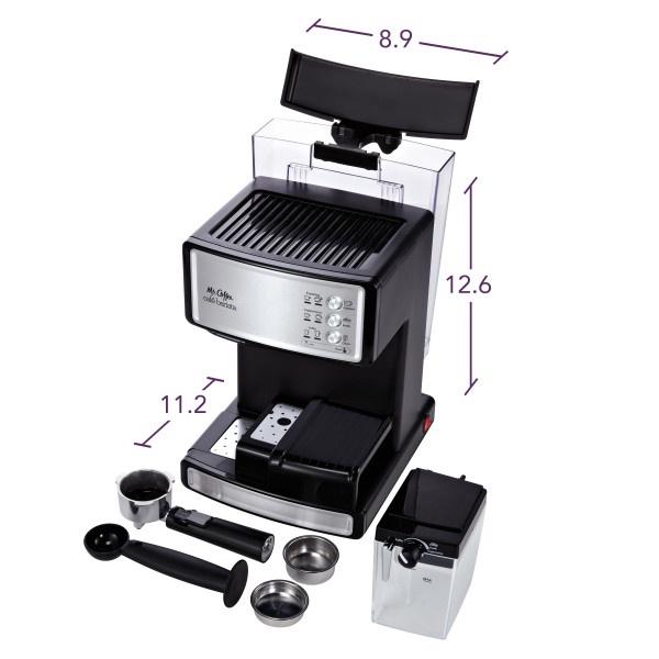 Mr. Coffee Espresso and Cappuccino Machine, Stainless Steel, Programmable Coffee Maker with Automatic Milk Frother, 15-Bar Pump, Ideal for Home Baristas