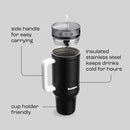 bubba Stainless Steel Insulated Tumbler with Handle and Straw, Office Siren, 40 Ounce