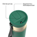 Contigo Snapseal Stainless Steel Leakproof Water Bottle with Carry Strap and Straw, Dark Emerald Champagne, 24 Ounce