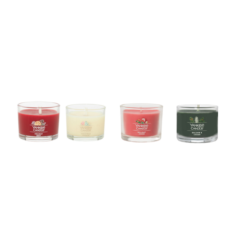 Yankee Candle Signature Votive Mini Candle Jar Christmas Celebration Bundle Pack, 12 Scent Variety, 1.3 OZ Each (Pack of 12)