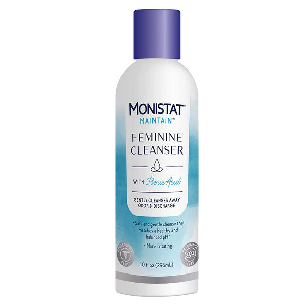 MONISTAT Maintain Feminine Cleanser with Boric Acid, Fragrance Free, Washes Away Odor, 10 fl oz