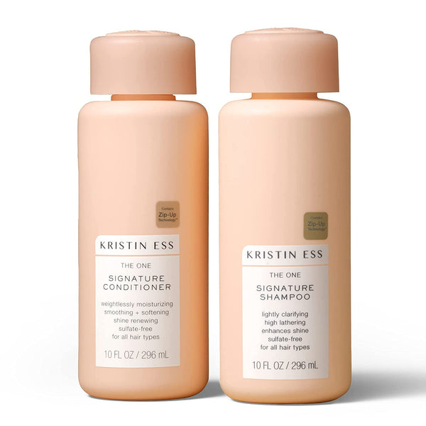 Kristin Ess Hydrating Signature Sulfate Free Salon Shampoo and Conditioner Set for Moisture, Softness + Shine - Avocado Oil - Anti Frizz + Clarifying - Vegan + Safe for Color Treated Dry Damaged Hair