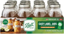 Ball Easy Label Glass Mason Jar, Regular Mouth, Pint Size, 16 OZ (12-Pack)