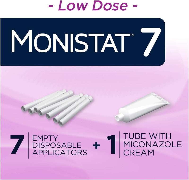MONISTAT 7-Dose Yeast Infection Treatment For Women, 7 Disposable Applicators & 1 Cream Tube