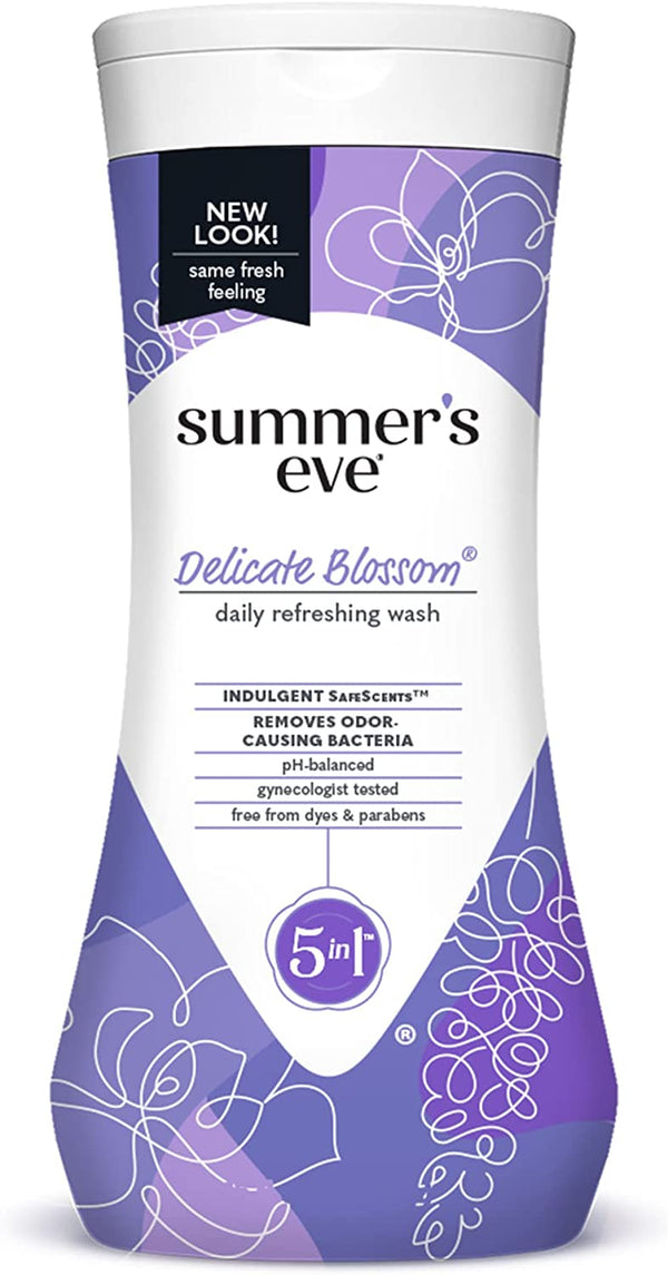 Summer's Eve Delicate Blossom Daily Refreshing Feminine Wash, Removes Odor, pH balanced, 15 fl oz