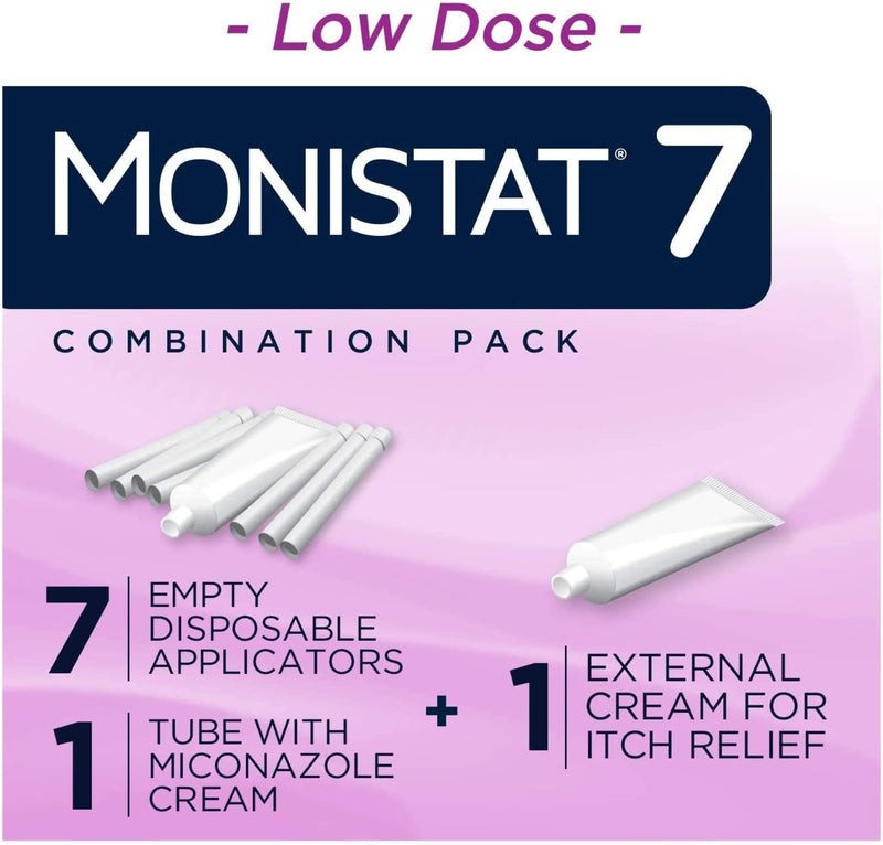 MONISTAT 7-Dose Yeast Infection Treatment For Women, 7 Disposable Applicators & External Itch Cream