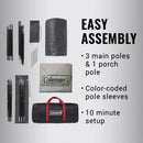 Coleman Cabin Camping Tent with Screen Room | 4 Person Cabin Tent with Screened Porch, Evergreen