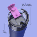 bubba DualSip Leakproof Insulated Water Bottle with Straw, Ocean Energy, 24 Ounce