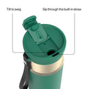 Contigo DualSip Leakproof Insulated Water Bottle with Carry Strap and 2-Way Lid, Dark Emerald Champagne, 24 Ounce