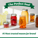 Ball Glass Quilted Crystal Jelly Jar, Regular Mouth, Quarter Pint Size, 4 OZ (12-Pack)