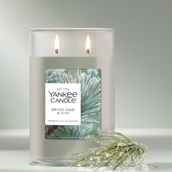 Yankee Candle Large Tumbler Scented Candle, Silver Sage & Pine, 20 oz