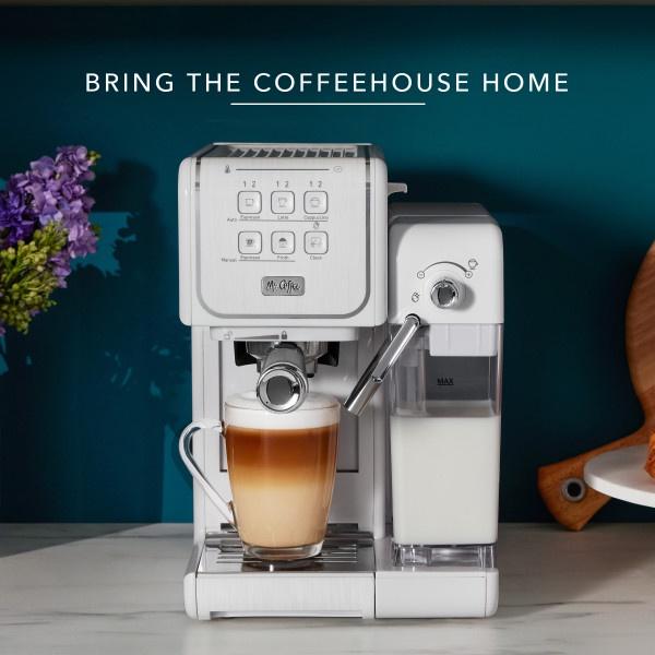 Mr. Coffee One-Touch CoffeeHouse+ Espresso, Cappuccino, and Latte Maker, White