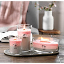 WoodWick Large Shoreline Trilogy Hourglass Scented Candle, Crackles as it Burns, Melon Blossom | Coastal Sunset | Palo Santo, 21oz