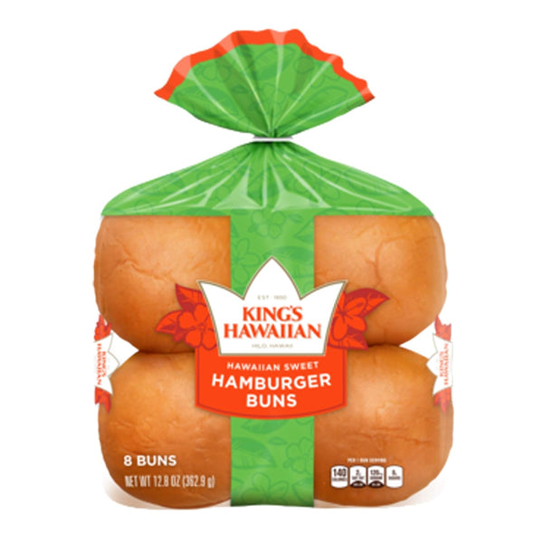 King's Hawaiian Original Hawaiian Sweet Hamburger Buns 8 Count (Pack of 1)