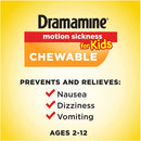 Dramamine Motion Sickness Relief for Kids, Chewable Grape Flavor, 8 Count