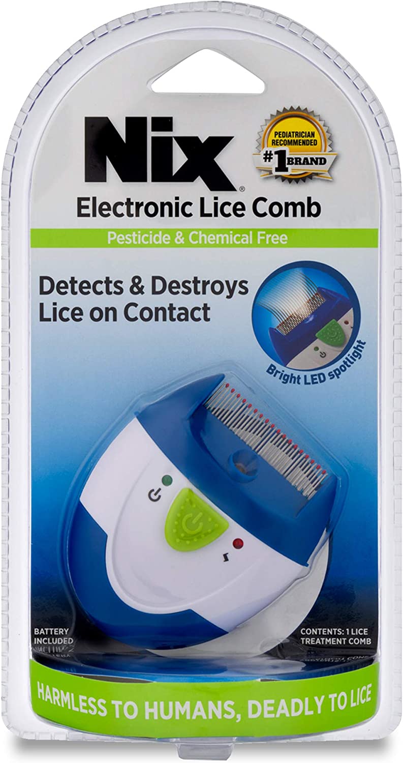Nix Electronic Lice Comb, Instantly Kills Lice & Eggs and Removes From Hair