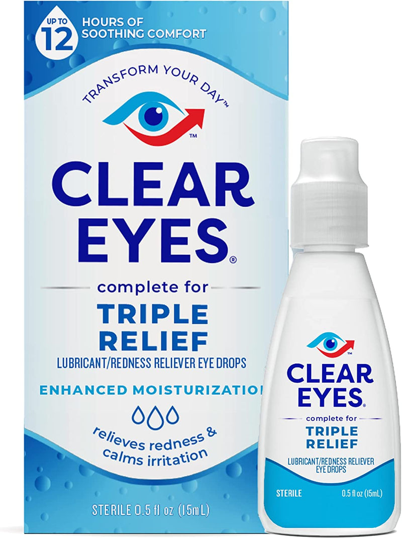 Clear Eyes Redness Eye Relief Lubricant Eye Drops, 0.5 fl oz 