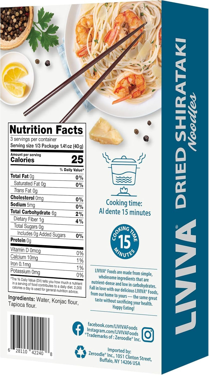 Liviva Dried Shirataki Noodle (2 Pack), 1 CT