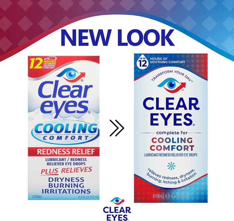Clear Eyes Cooling Comfort Relief Lubricant Eye Drops, 0.5 fl oz