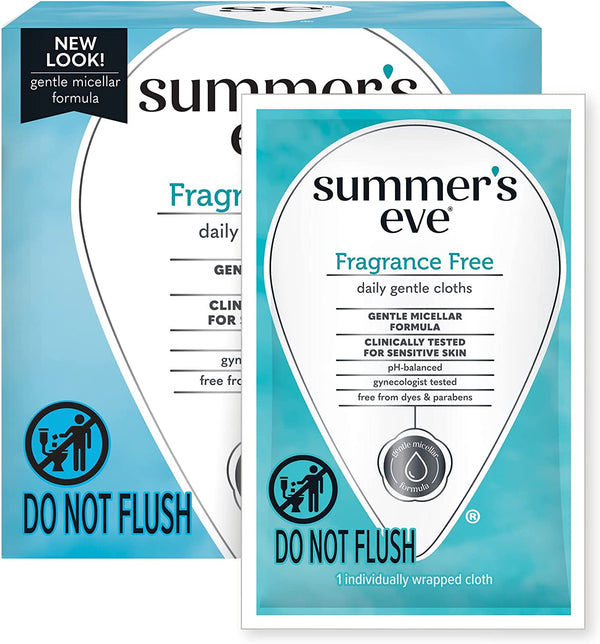 Summer's Eve Cleansing Cloths, Fragrance Free, Individually Wrapped, 16 Count