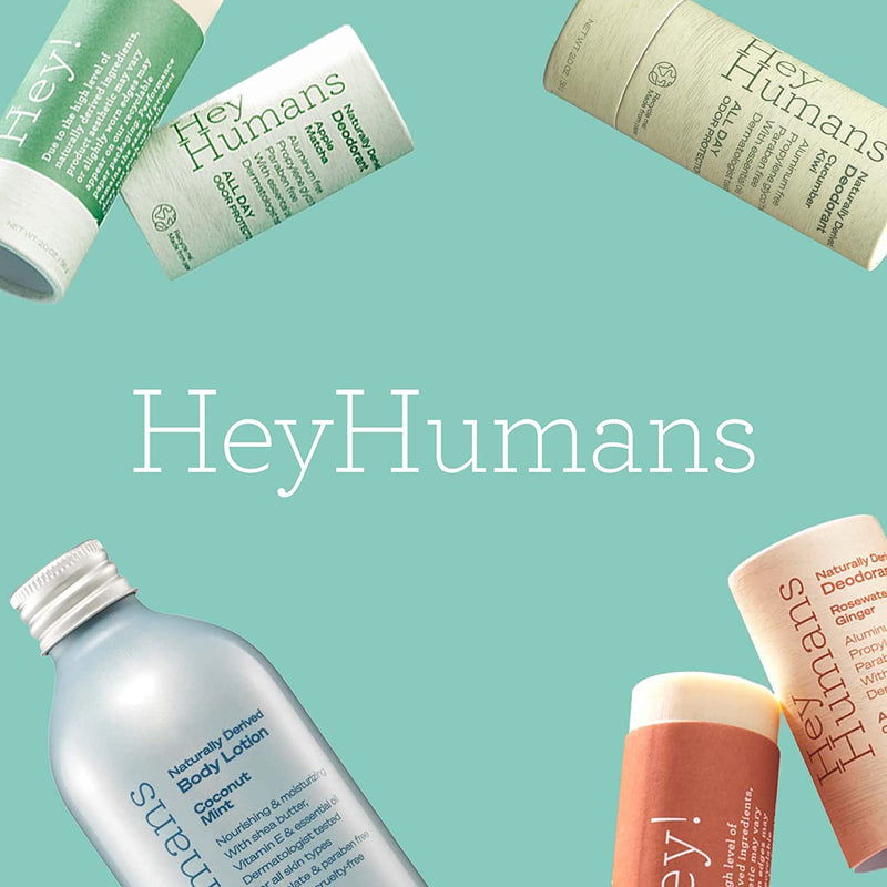 Hey Humans Naturally Derived Deodorant Variety Pack (1 Coconut Mint, 1 Rosewater Ginger, 1 Banana Aloe) 2 OZ Variety Pack