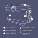 Coleman Pro 55-Quart Hard Cooler, Blue Sky, 1 CT