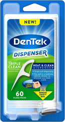 DenTek Floss Pick Dispenser with Dentek Triple Clean Floss Picks, 60 ct