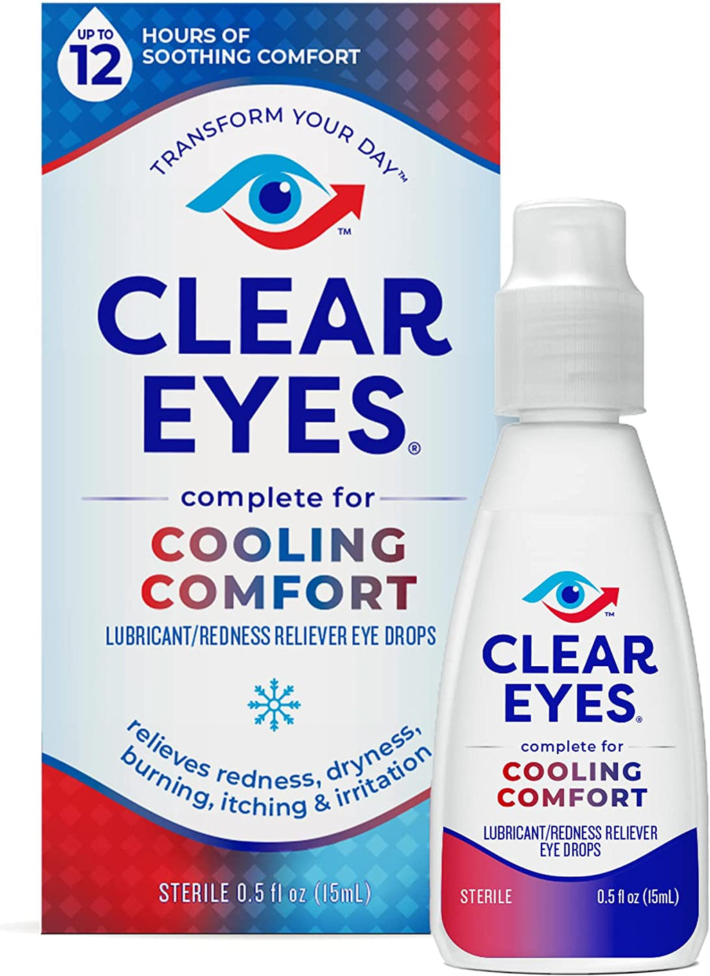 Clear Eyes Triple Action Lubricant Redness Reliever Eye Drops - 0.5 Oz 