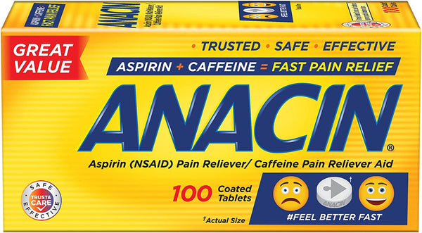 Anacin Tablets 100-Count Box