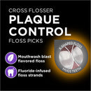 Dentek Floss Picks Cross Flosser Plaque Control Floss Picks, X-Shaped Floss, 75 ct