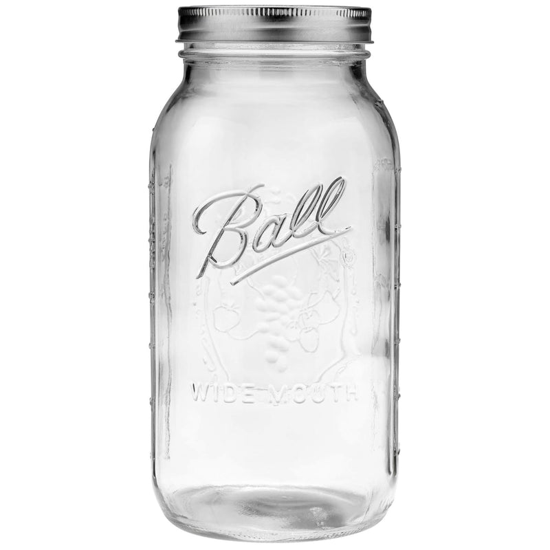 Ball Glass Mason Jar, Wide Mouth, Half Gallon Size, 64 OZ (24-Pack)