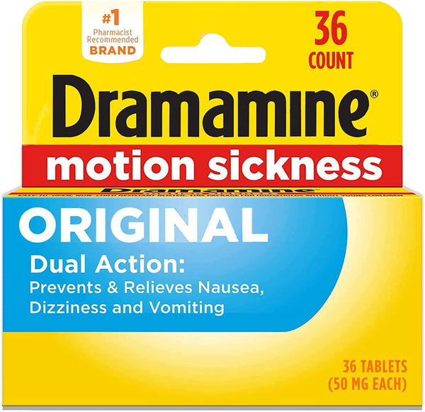 Dramamine Motion Sickness Relief - Original Formula, 36 Count